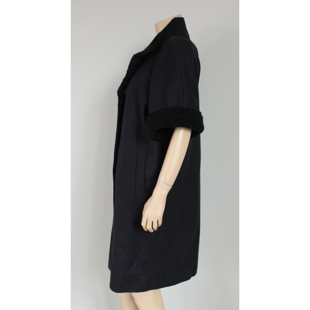 Marni Wool Lamb Shearling Cashmere Black Jacket Coat, Size 42 Us 6 View 5